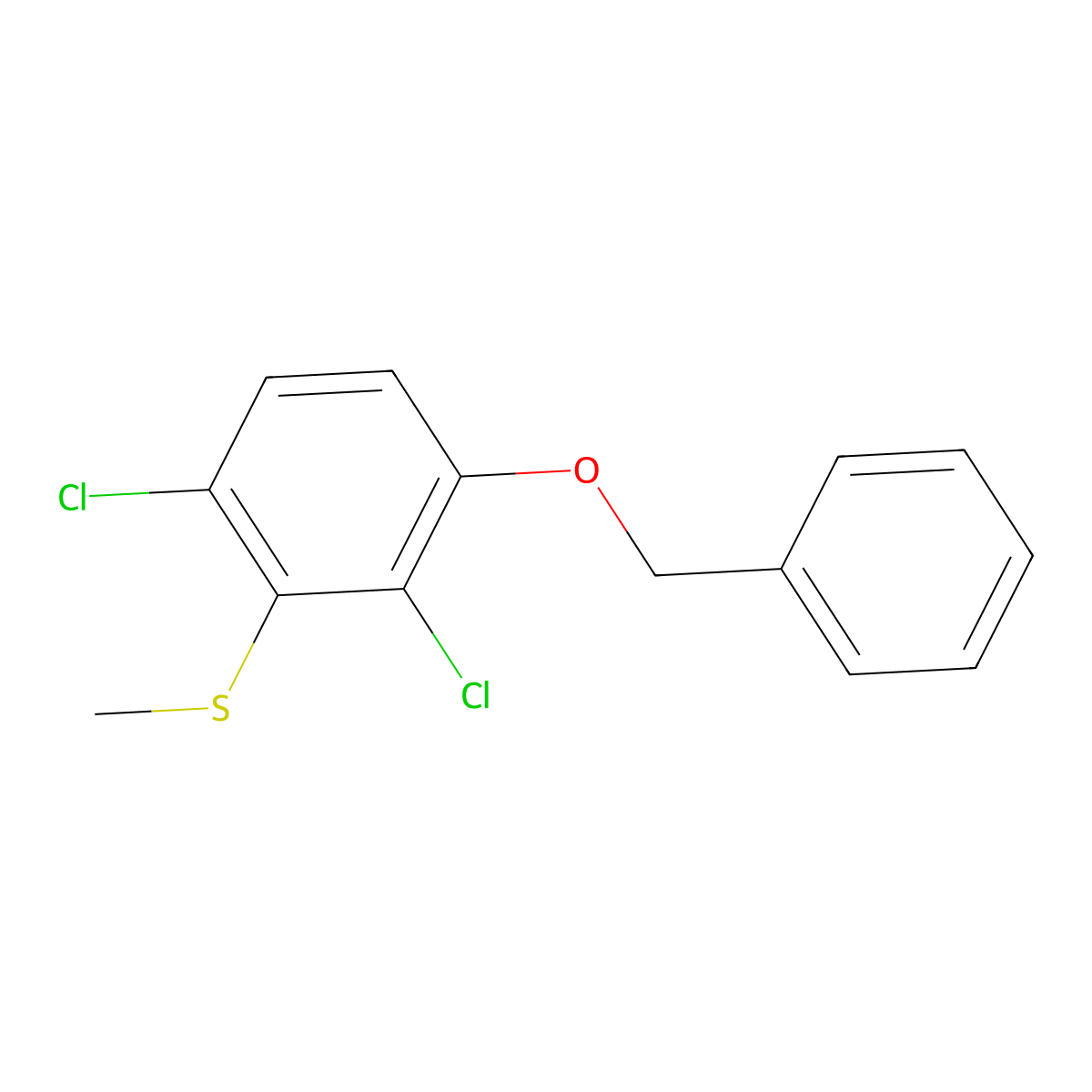 (3-(Benzyloxy)-2,6-dichlorophenyl)(methyl)sulfane molecular structure, CAS 1936630-49-7