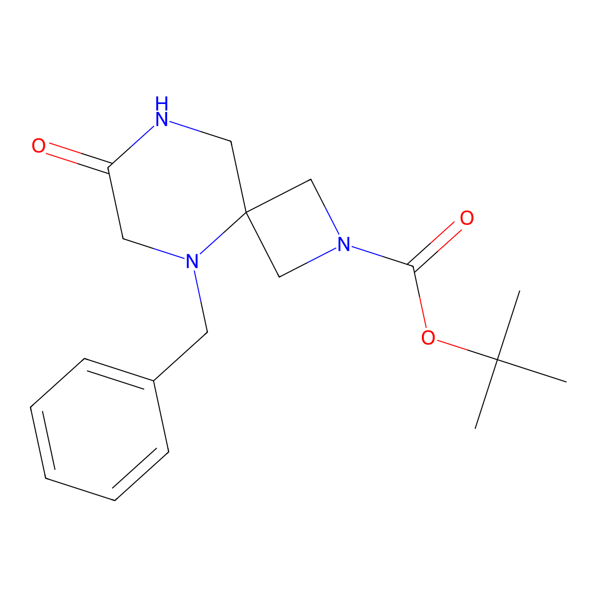 Tert-butyl 5-benzyl-7-oxo-2,5,8-triazaspiro[3.5]nonane-2-carboxylate molecular structure, CAS 1936638-61-7