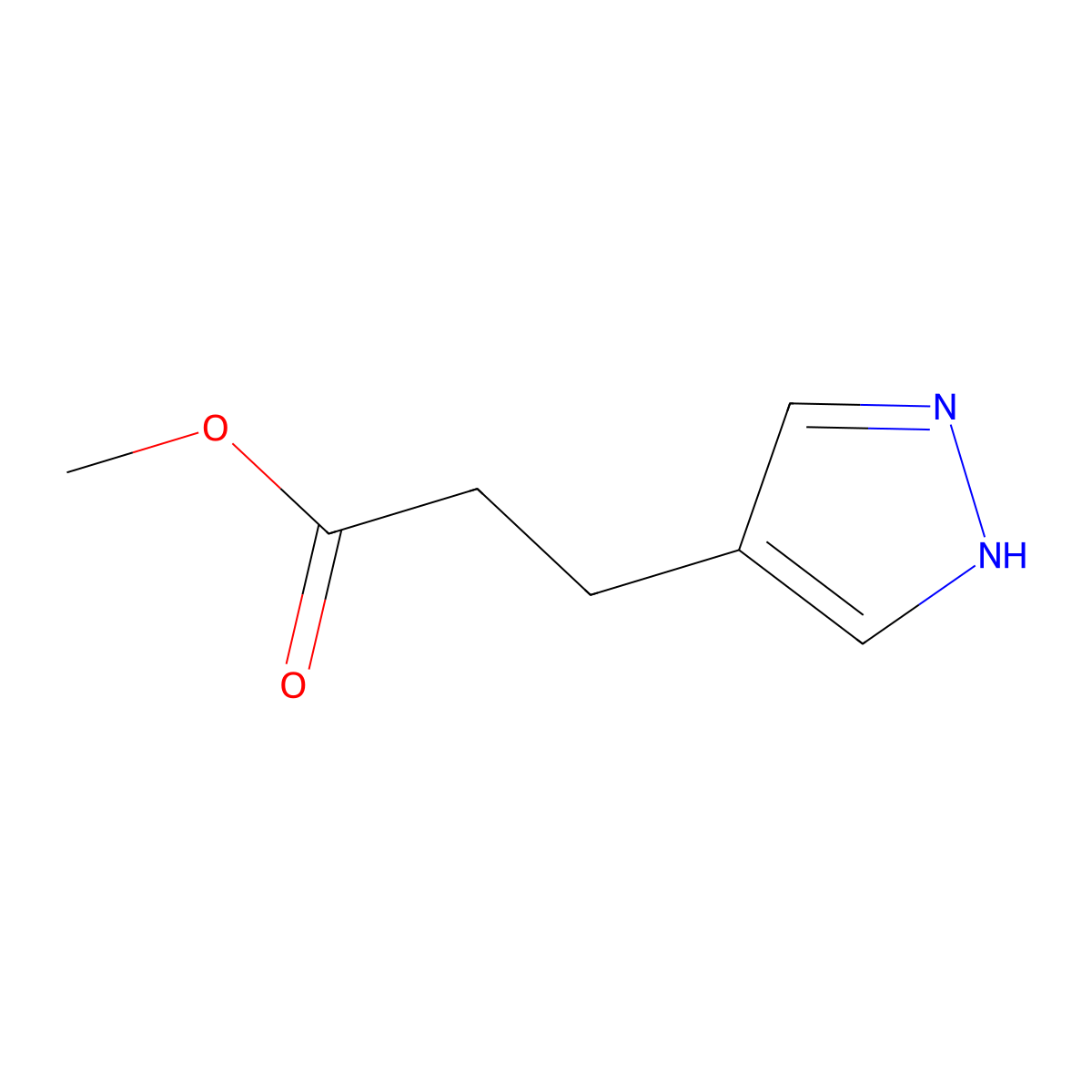 methyl 3-(1H-pyrazol-4-yl)propanoate molecular structure, CAS 1936639-53-0