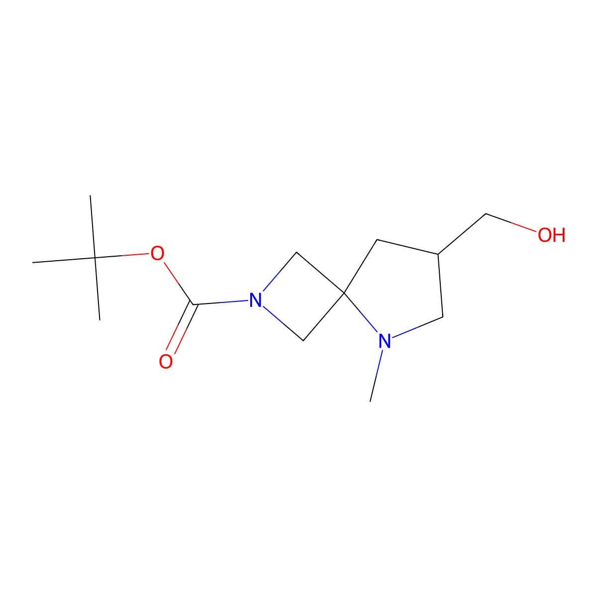 Tert-Butyl 7-(Hydroxymethyl)-5-Methyl-2,5-Diazaspiro[3.4]Octane-2-Carboxylate molecular structure, CAS 1936640-94-6