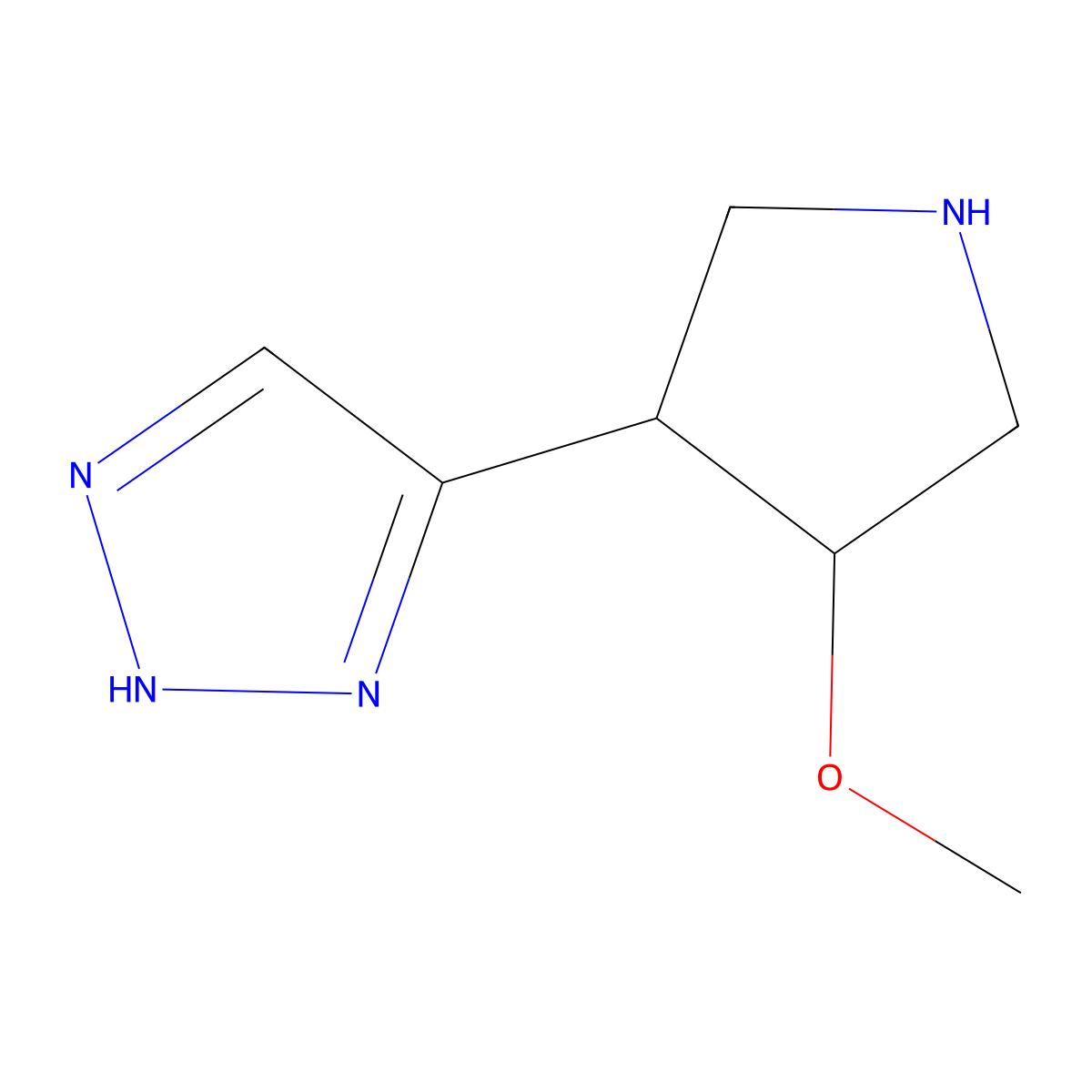 4-(4-Methoxypyrrolidin-3-yl)-1H-1,2,3-triazole molecular structure, CAS 1936641-59-6