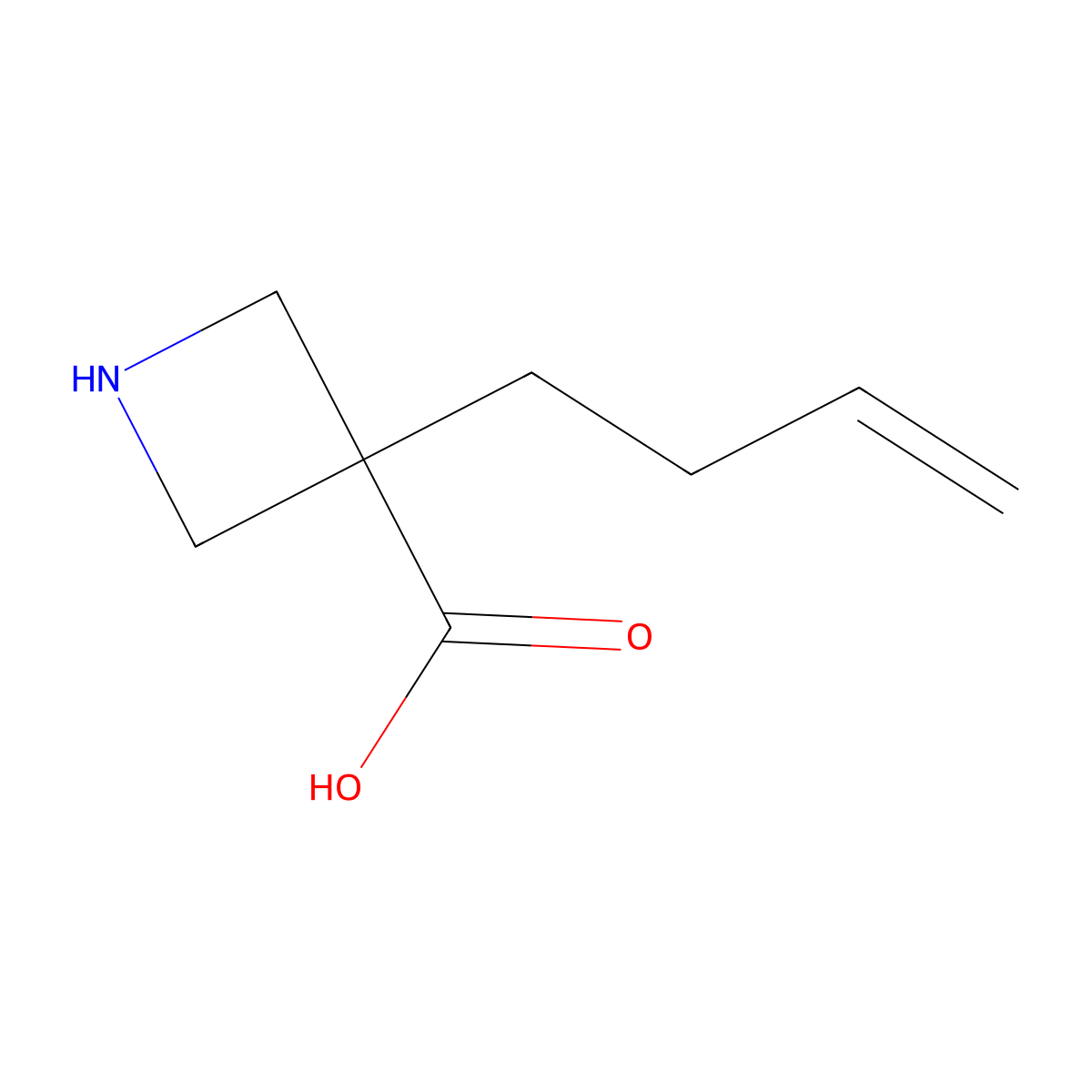 3-(But-3-en-1-yl)azetidine-3-carboxylic acid molecular structure, CAS 1936641-63-2