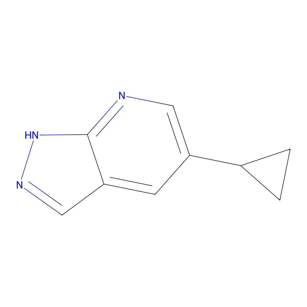 5-Cyclopropyl-1H-pyrazolo[3,4-b]pyridine molecular structure, CAS 1936647-59-4