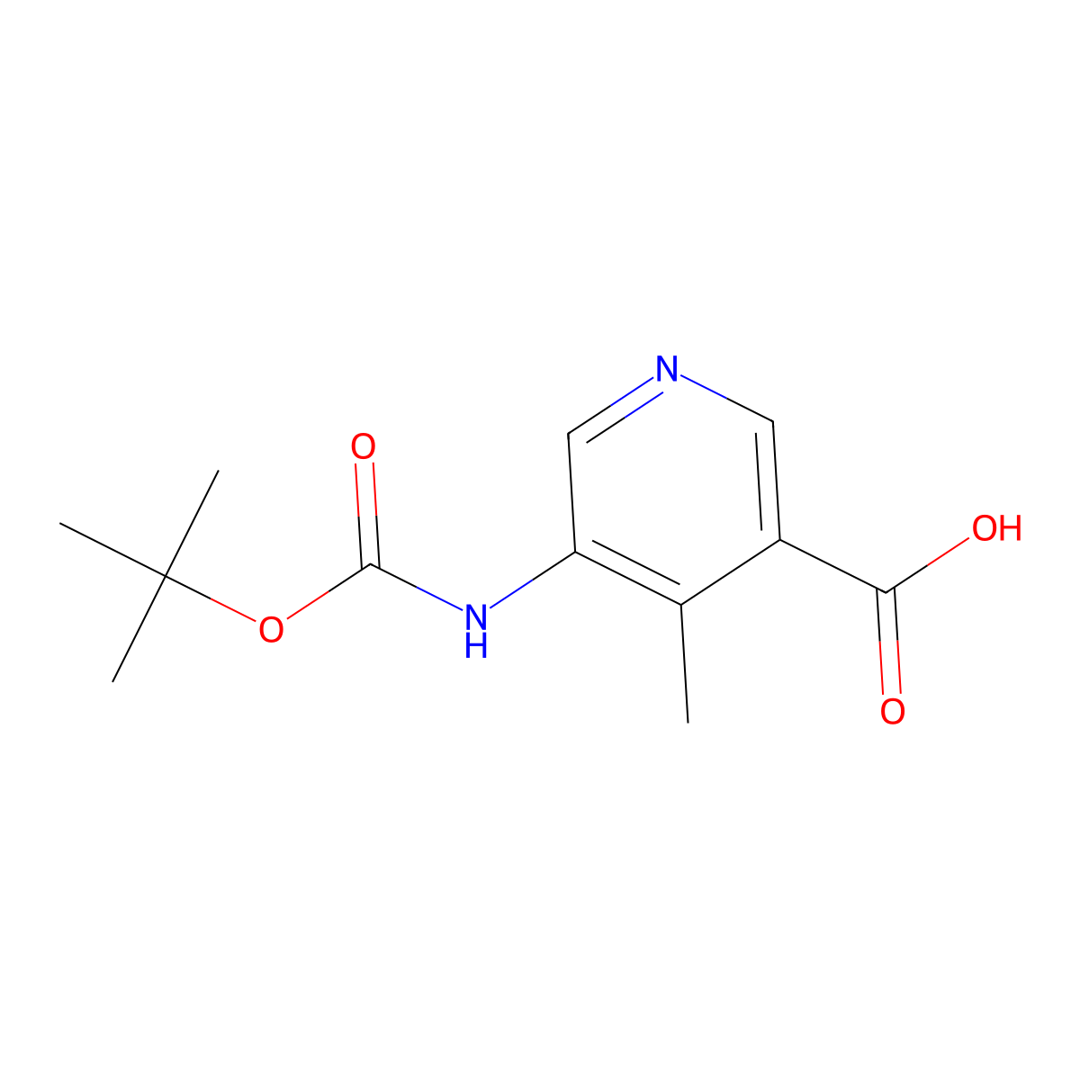 5-{[(Tert-butoxy)carbonyl]amino}-4-methylpyridine-3-carboxylic acid molecular structure, CAS 1936648-94-0