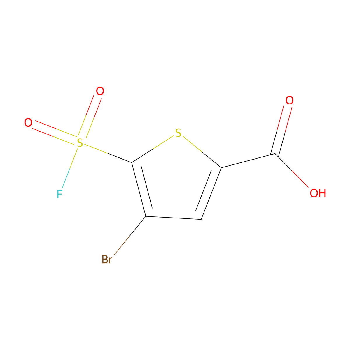 4-Bromo-5-(fluorosulfonyl)thiophene-2-carboxylic acid molecular structure, CAS 1936650-56-4