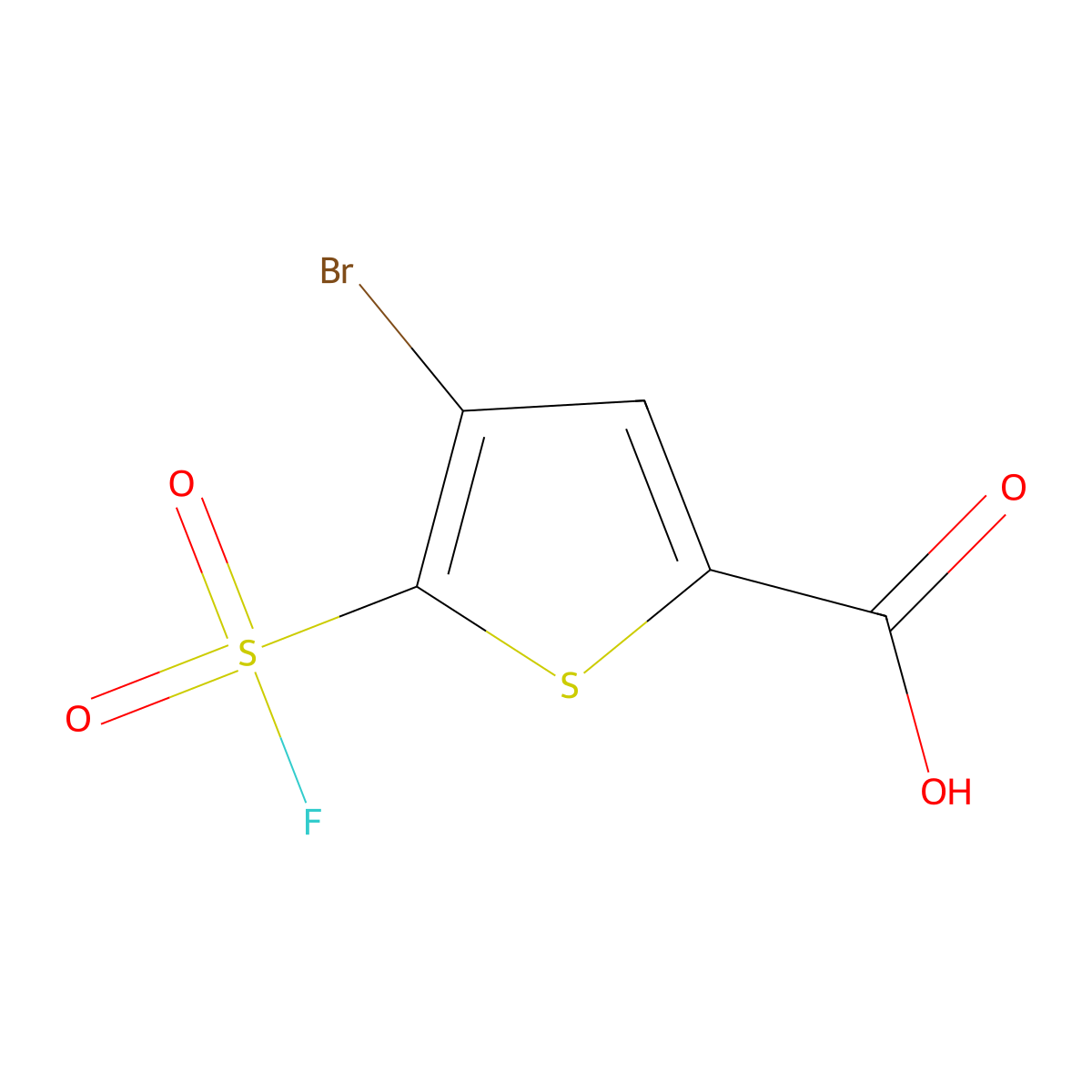 4-Bromo-5-(fluorosulfonyl)thiophene-2-carboxylic acid molecular structure, CAS 1936650-56-4