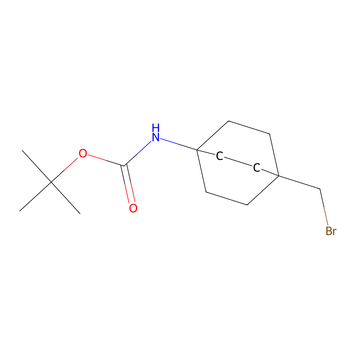 (4-Bromomethyl-bicyclo[2.2.2]oct-1-yl)-carbamic acid tert-butyl ester molecular structure, CAS 1936650-84-8