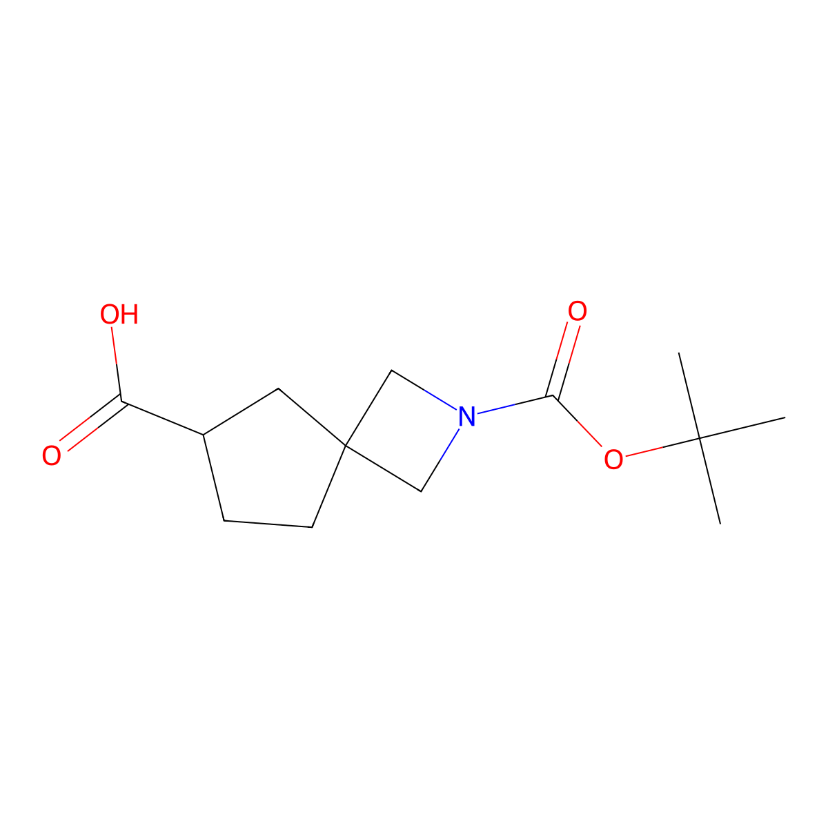 2-((Tert-butoxy)carbonyl)-2-azaspiro(3.4)octane-6-carboxylic acid molecular structure, CAS 1936652-98-0
