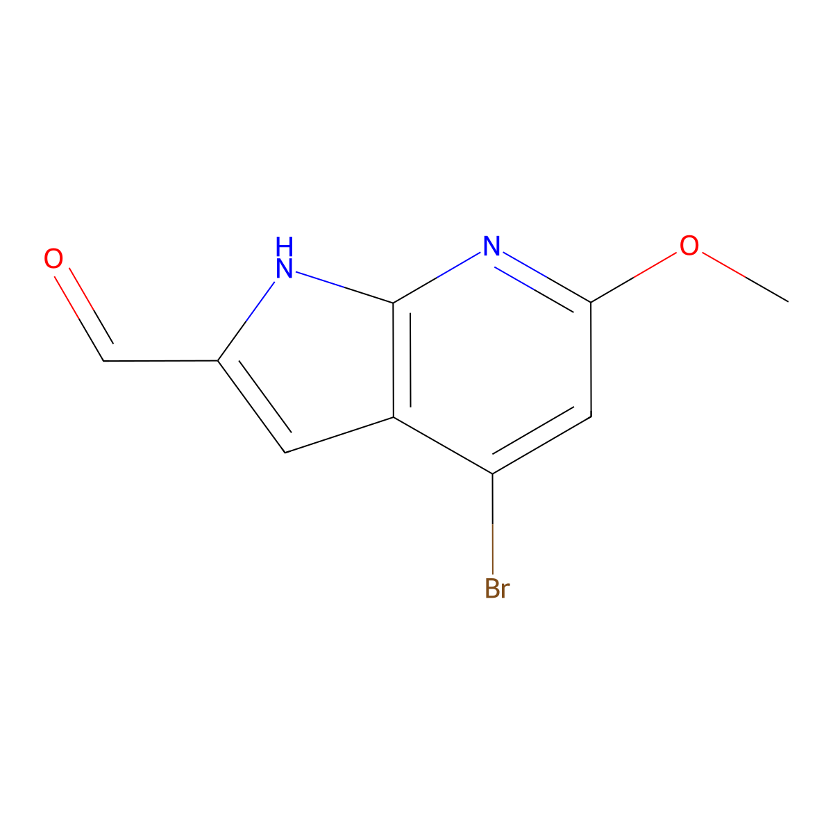4-Bromo-6-methoxy-1H-pyrrolo[2,3-b]pyridine-2-carbaldehyde molecular structure, CAS 1936653-92-7