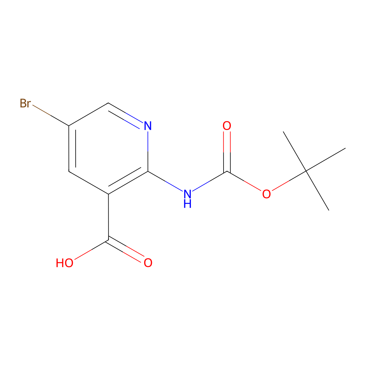 5-Bromo-2-{[(tert-butoxy)carbonyl]amino}pyridine-3-carboxylic acid molecular structure, CAS 1936654-00-0