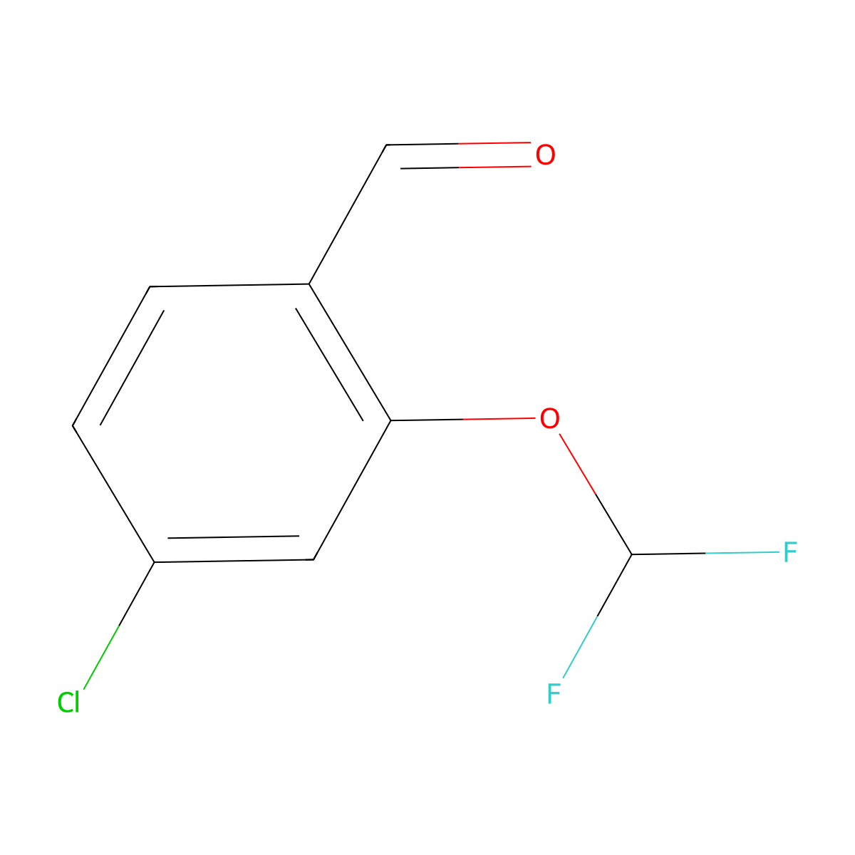 4-Chloro-2-(difluoromethoxy)benzaldehyde molecular structure, CAS 1936654-31-7