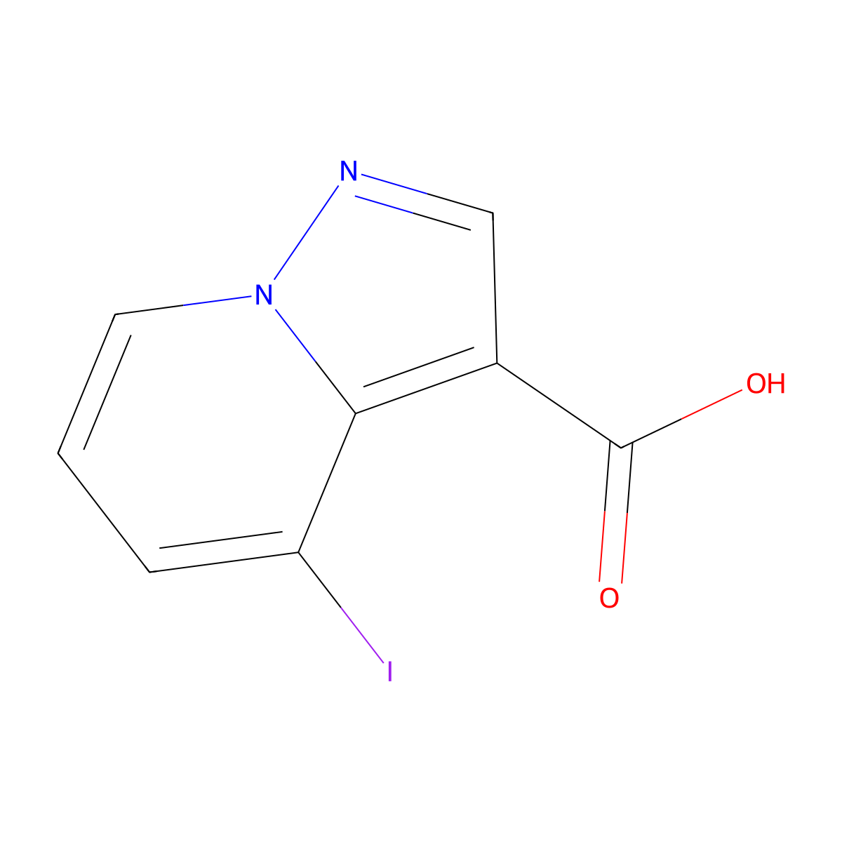 4-Iodo-pyrazolo[1,5-a]pyridine-3-carboxylic acid molecular structure, CAS 1936654-58-8