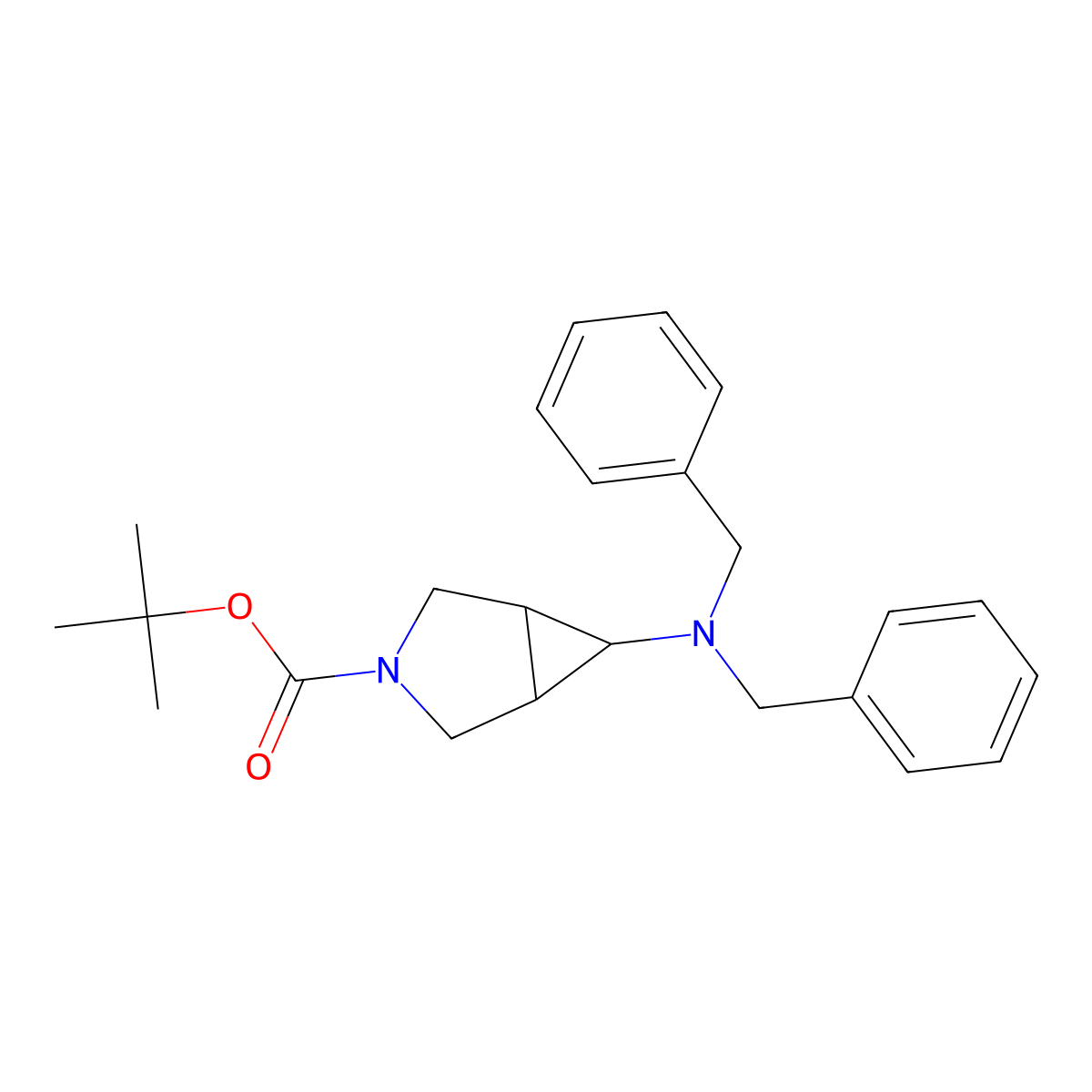 Tert-butyl 6-(dibenzylamino)-3-azabicyclo[3.1.0]hexane-3-carboxylate molecular structure, CAS 1936654-94-2
