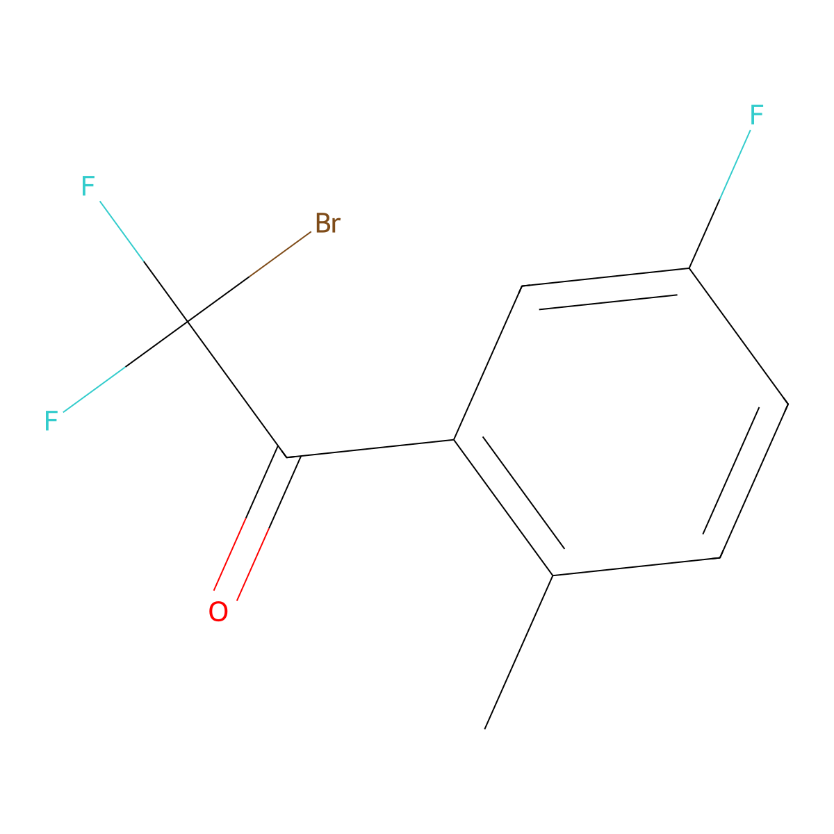 2-Bromo-2,2-difluoro-1-(3-fluoro-6-methylphenyl)ethanone molecular structure, CAS 1936655-17-2