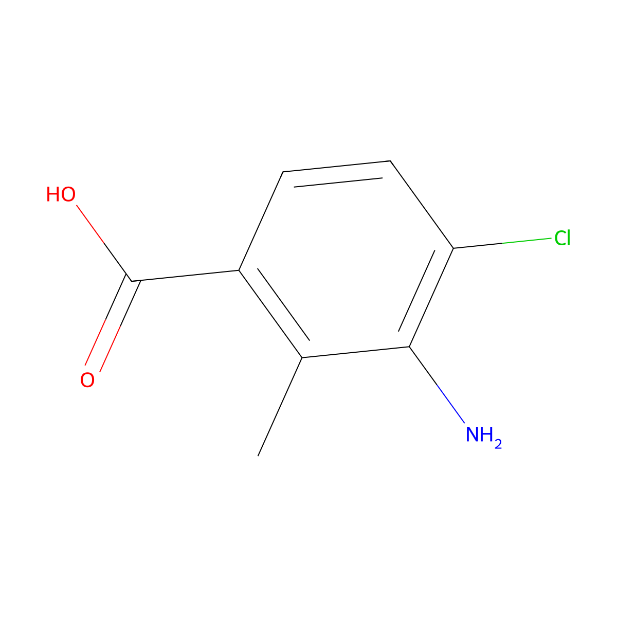 3-Amino-4-chloro-2-methylbenzoic acid molecular structure, CAS 1936656-85-7
