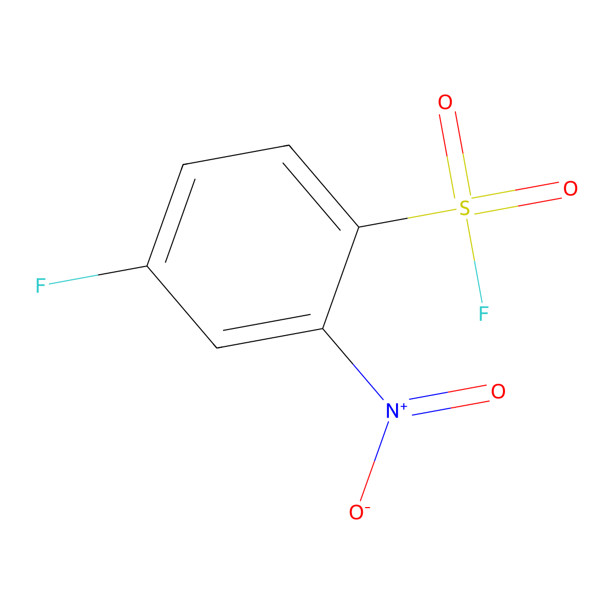 4-Fluoro-2-nitrobenzene-1-sulfonyl fluoride molecular structure, CAS 1936657-90-7