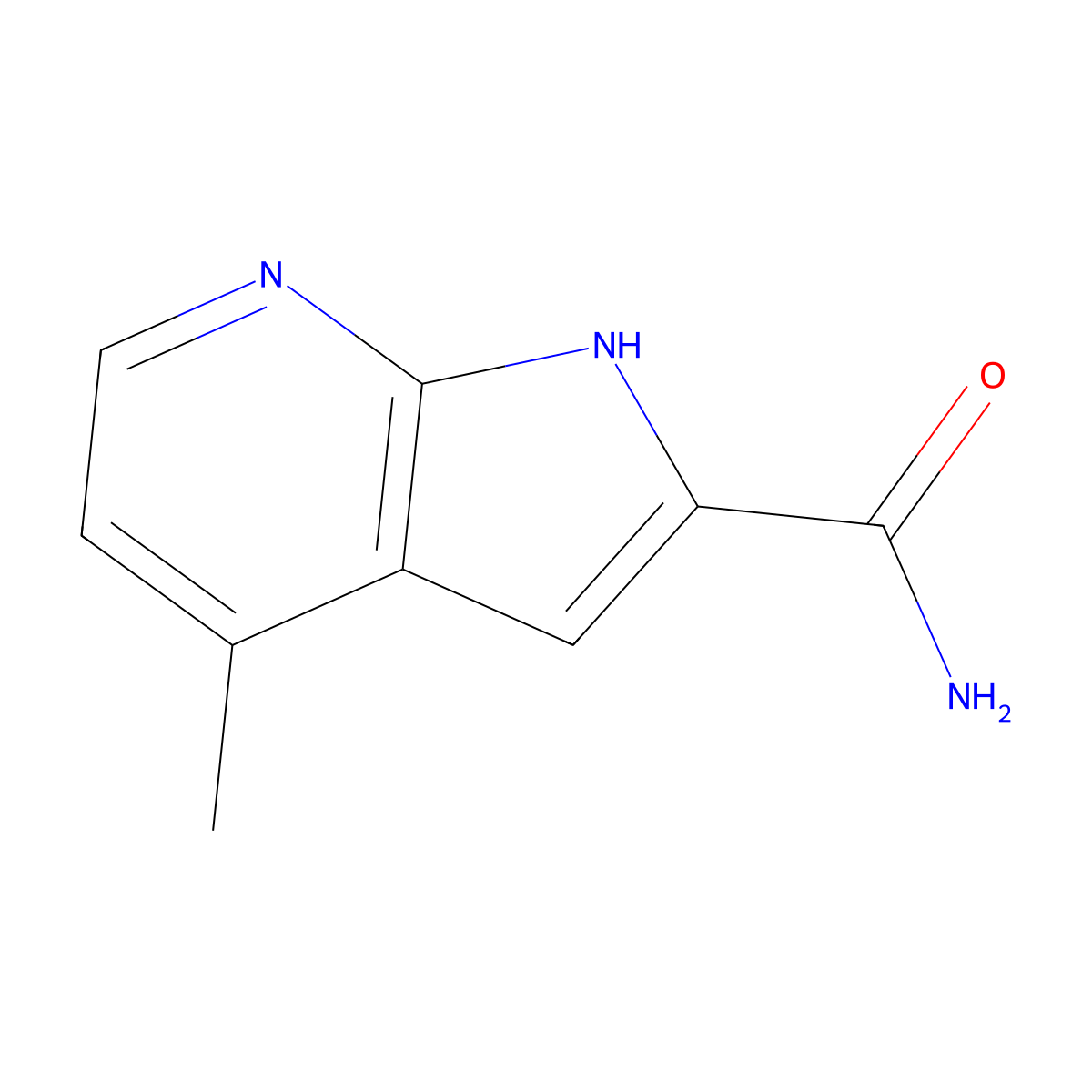 4-Methyl-1H-pyrrolo[2,3-b]pyridine-2-carboxamide molecular structure, CAS 1936658-50-2