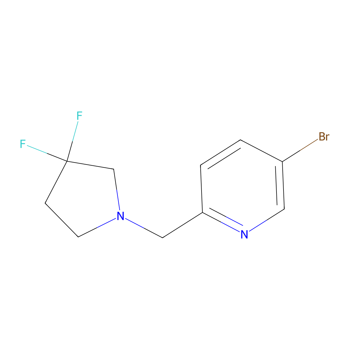 5-Bromo-2-(3,3-difluoro-pyrrolidin-1-ylmethyl)-pyridine molecular structure, CAS 1936659-12-9