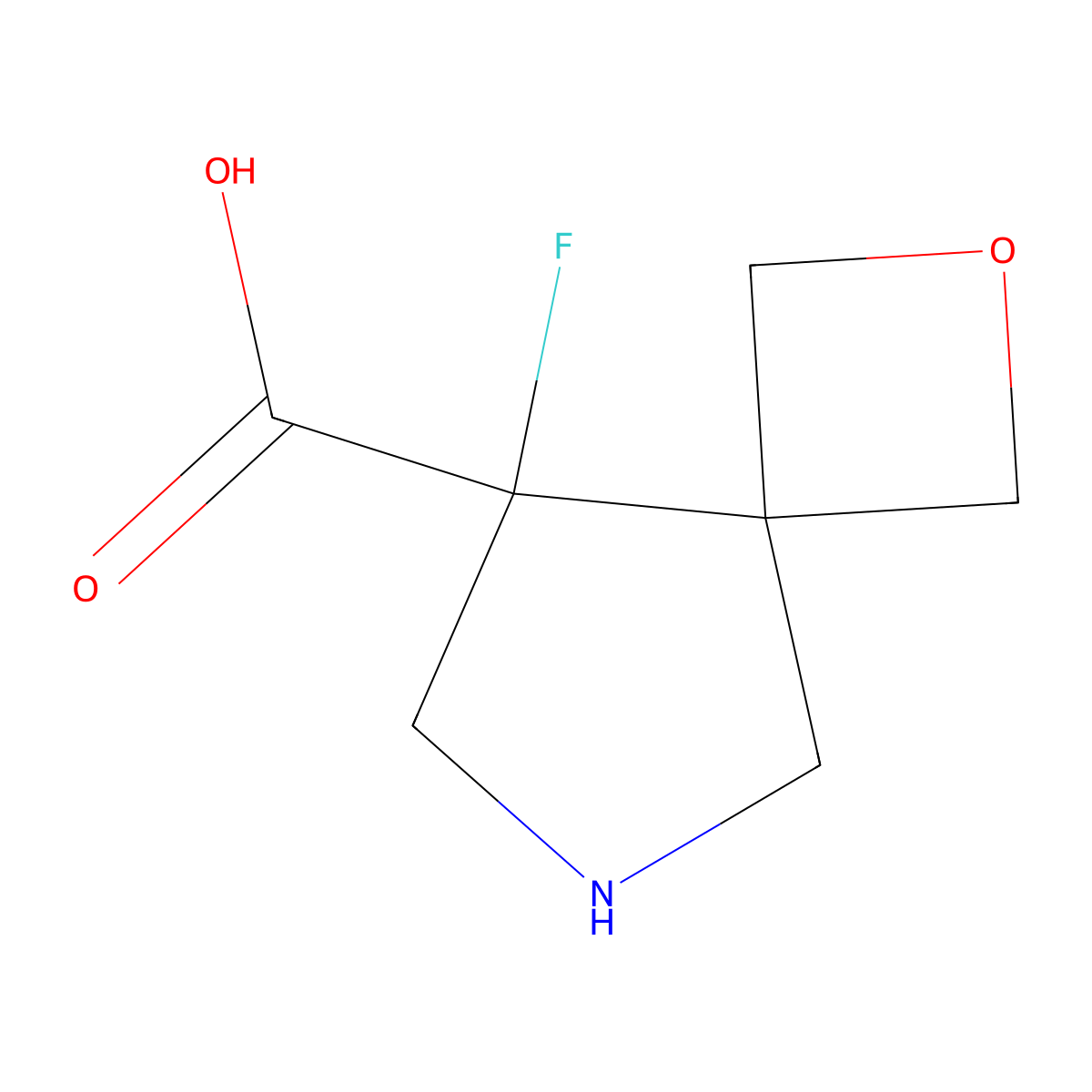 8-Fluoro-2-oxa-6-azaspiro[3.4]octane-8-carboxylic acid molecular structure, CAS 1936661-81-2