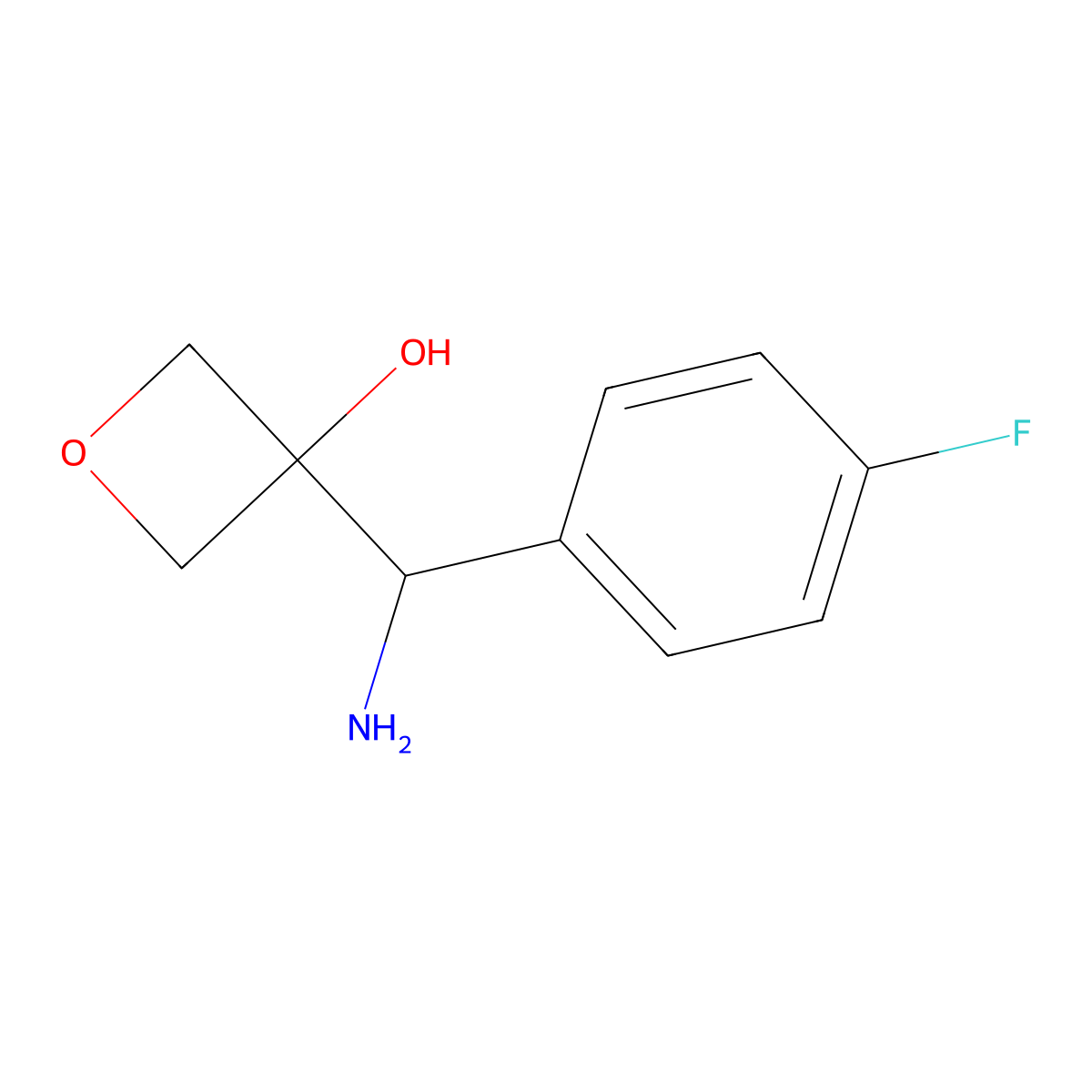 3-[Amino(4-fluorophenyl)methyl]oxetan-3-ol molecular structure, CAS 1936662-33-7