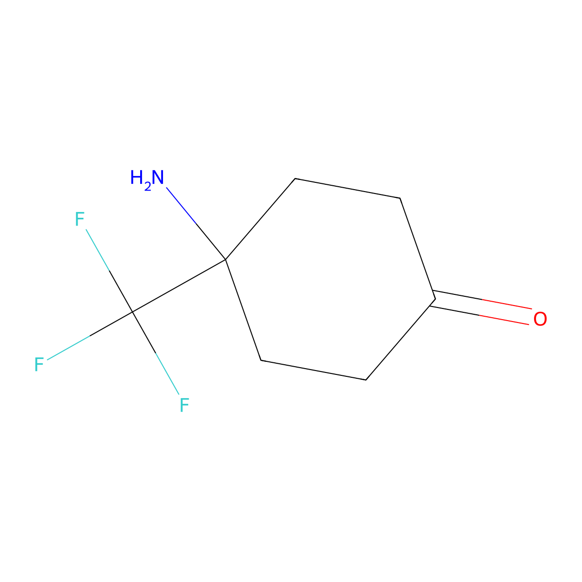 4-Amino-4-(trifluoromethyl)cyclohexan-1-one molecular structure, CAS 1936662-83-7