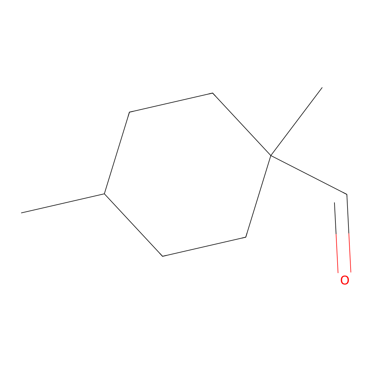 1,4-Dimethylcyclohexane-1-carbaldehyde molecular structure, CAS 1936663-79-4