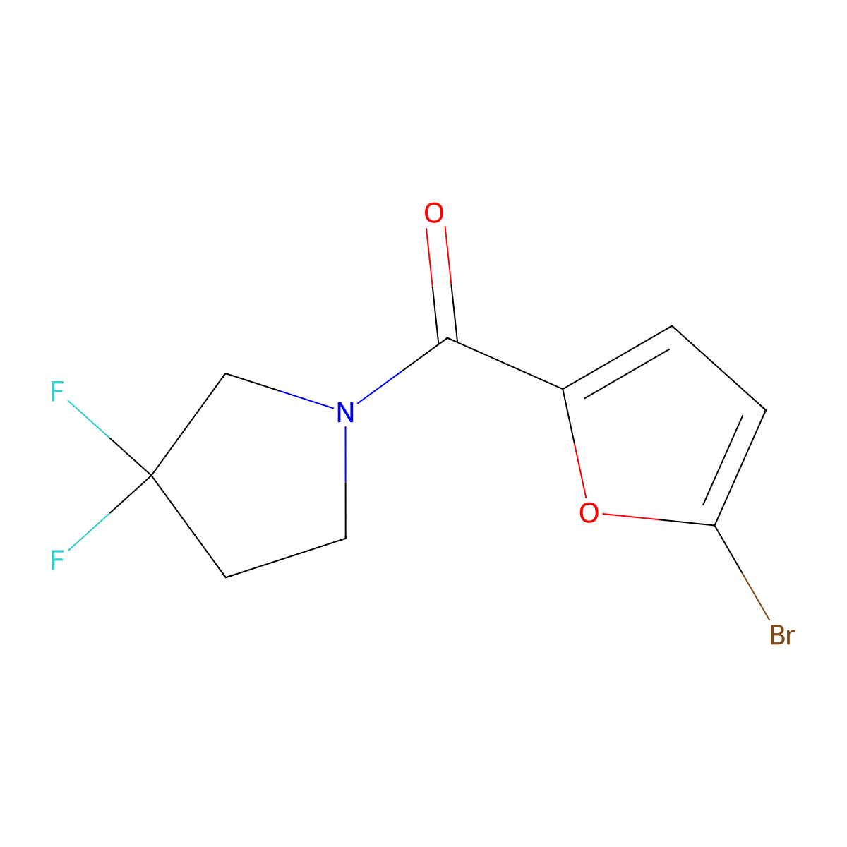 (5-Bromo-furan-2-yl)-(3,3-difluoro-pyrrolidin-1-yl)-methanone molecular structure, CAS 1936665-24-5
