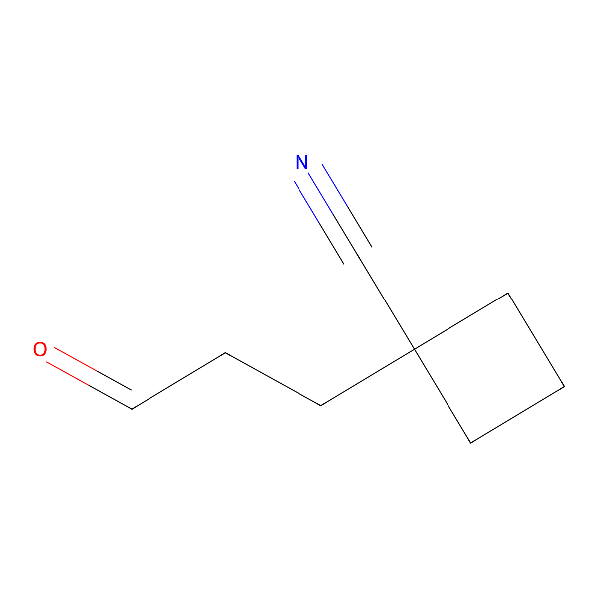 1-(3-Oxopropyl)cyclobutane-1-carbonitrile molecular structure, CAS 1936666-45-3