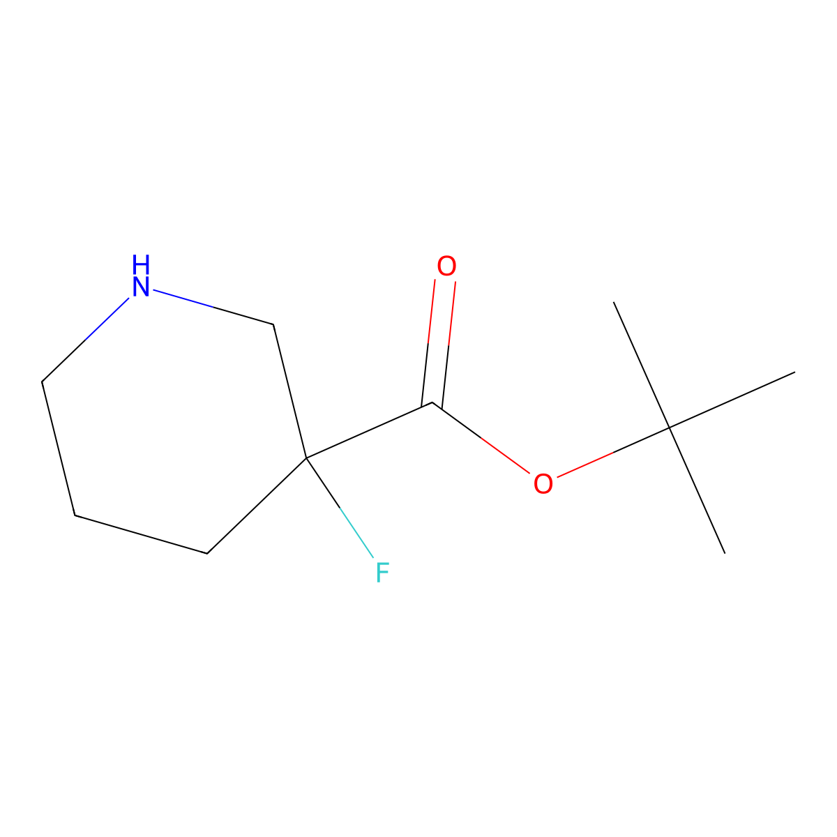 Tert-butyl 3-fluoropiperidine-3-carboxylate molecular structure, CAS 1936666-49-7