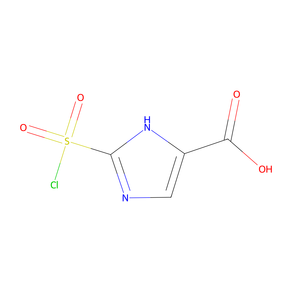 2-(chlorosulfonyl)-1H-imidazole-4-carboxylic acid molecular structure, CAS 1936666-98-6