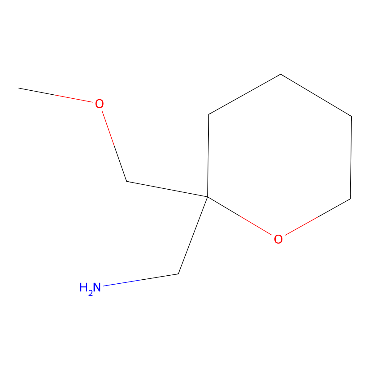 [2-(Methoxymethyl)oxan-2-yl]methanamine molecular structure, CAS 1936667-16-1
