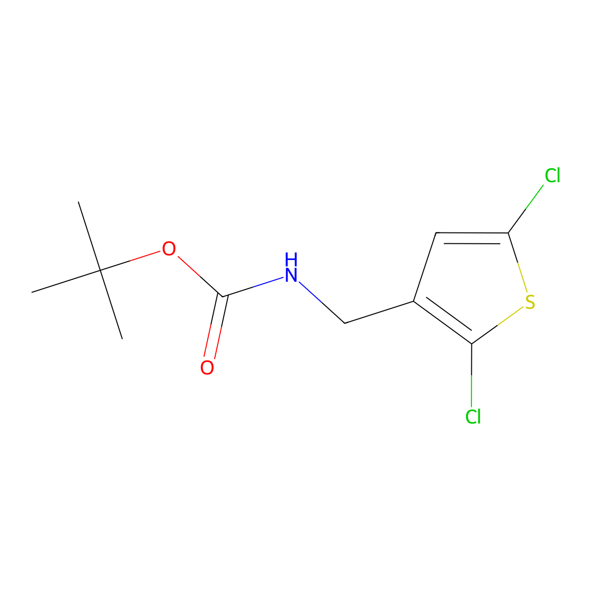 tert-butyl N-[(2,5-dichlorothiophen-3-yl)methyl]carbamate molecular structure, CAS 1936669-90-7