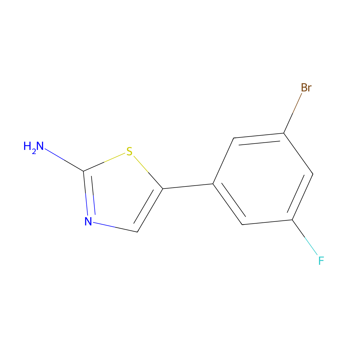 5-(3-Bromo-5-fluorophenyl)thiazol-2-amine molecular structure, CAS 1936670-23-3