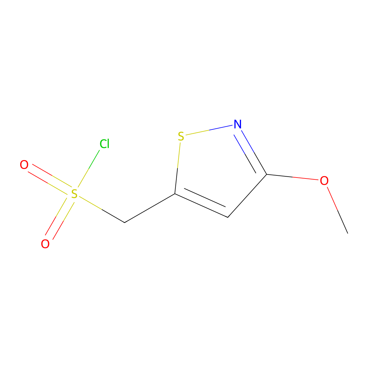 (3-Methoxy-1,2-thiazol-5-yl)methanesulfonyl chloride molecular structure, CAS 1936670-65-3