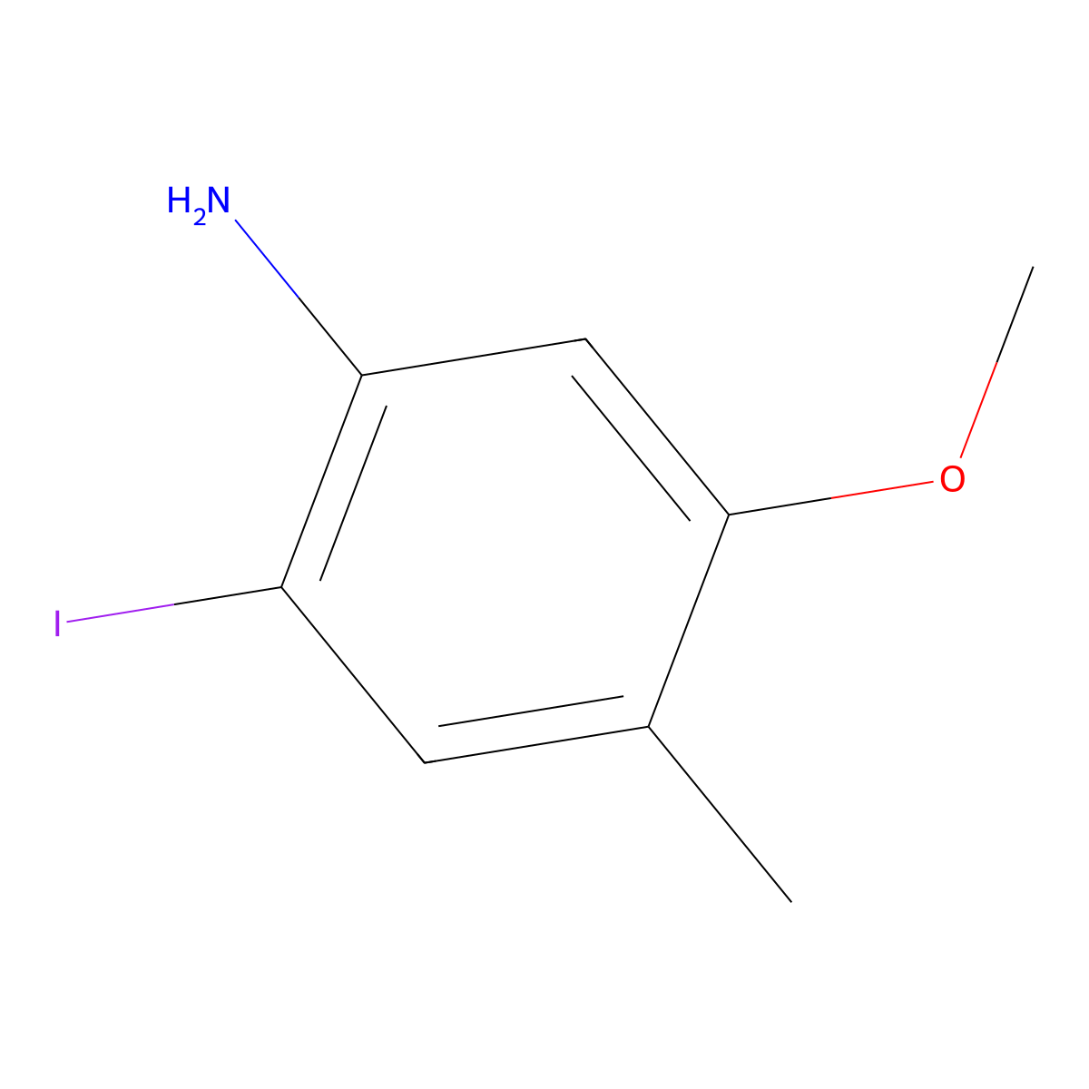 2-Iodo-5-methoxy-4-methylaniline molecular structure, CAS 1936671-74-7