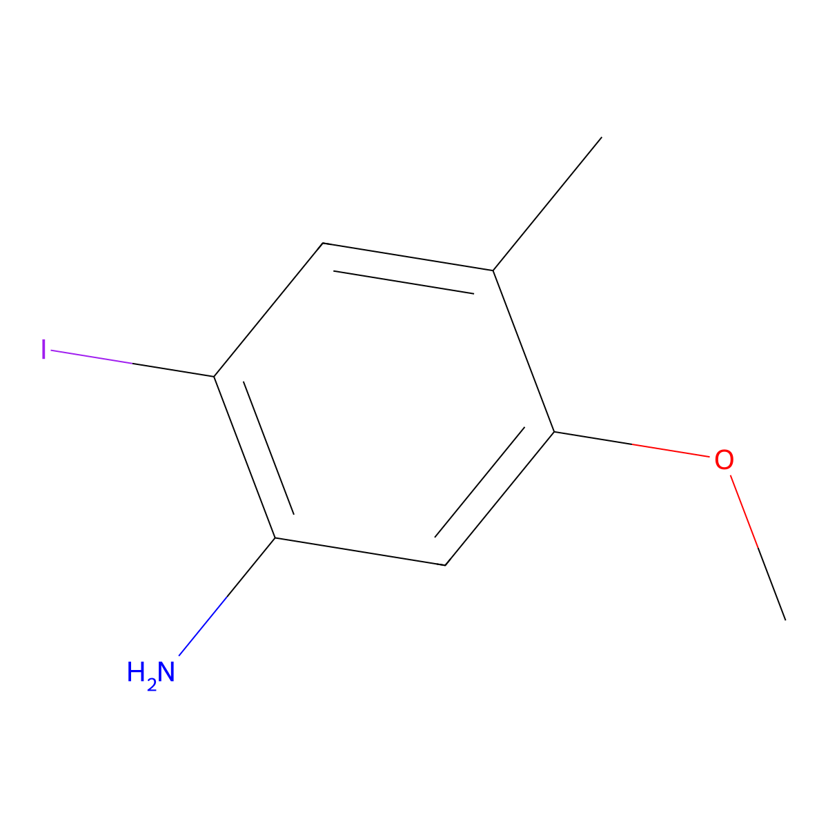 2-Iodo-5-methoxy-4-methylaniline molecular structure, CAS 1936671-74-7