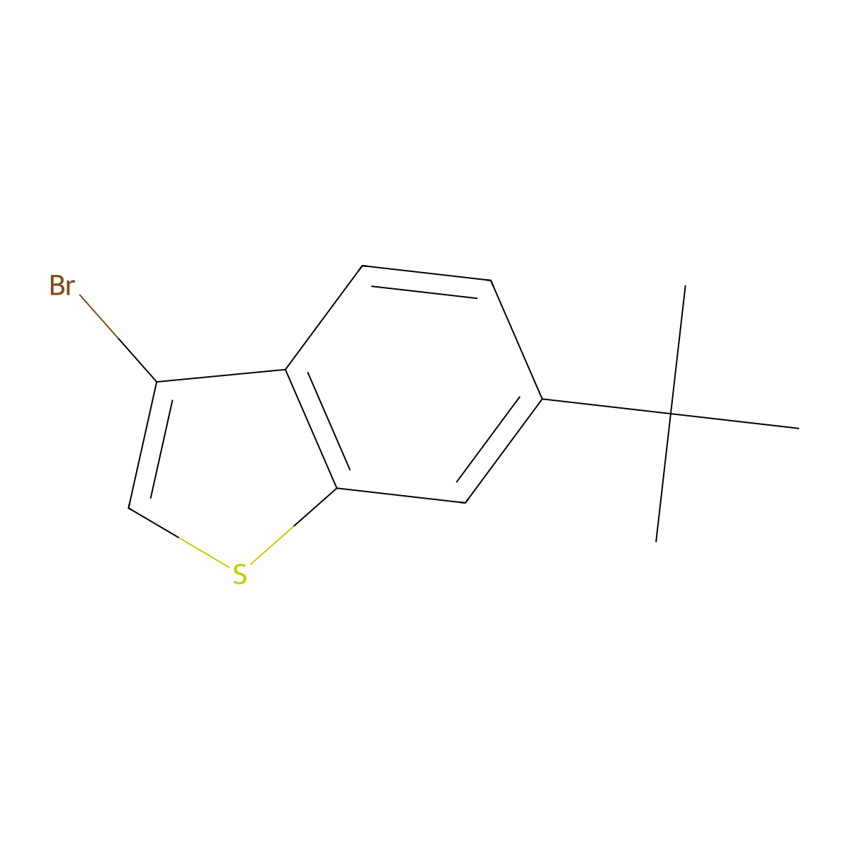 Benzo[b]thiophene, 3-bromo-6-(1,1-dimethylethyl)- molecular structure, CAS 1936672-24-0