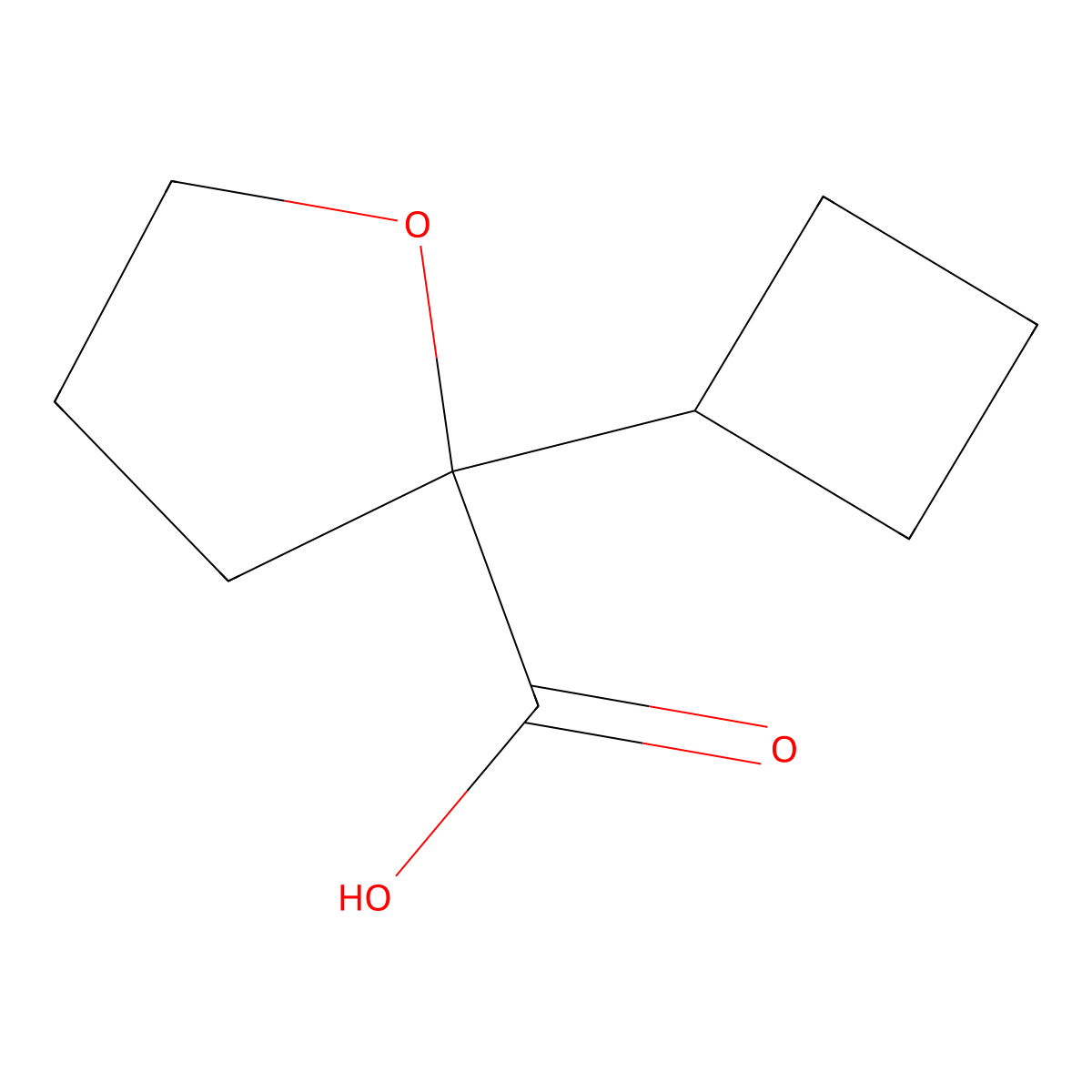 2-Cyclobutyloxolane-2-carboxylic acid molecular structure, CAS 1936673-19-6
