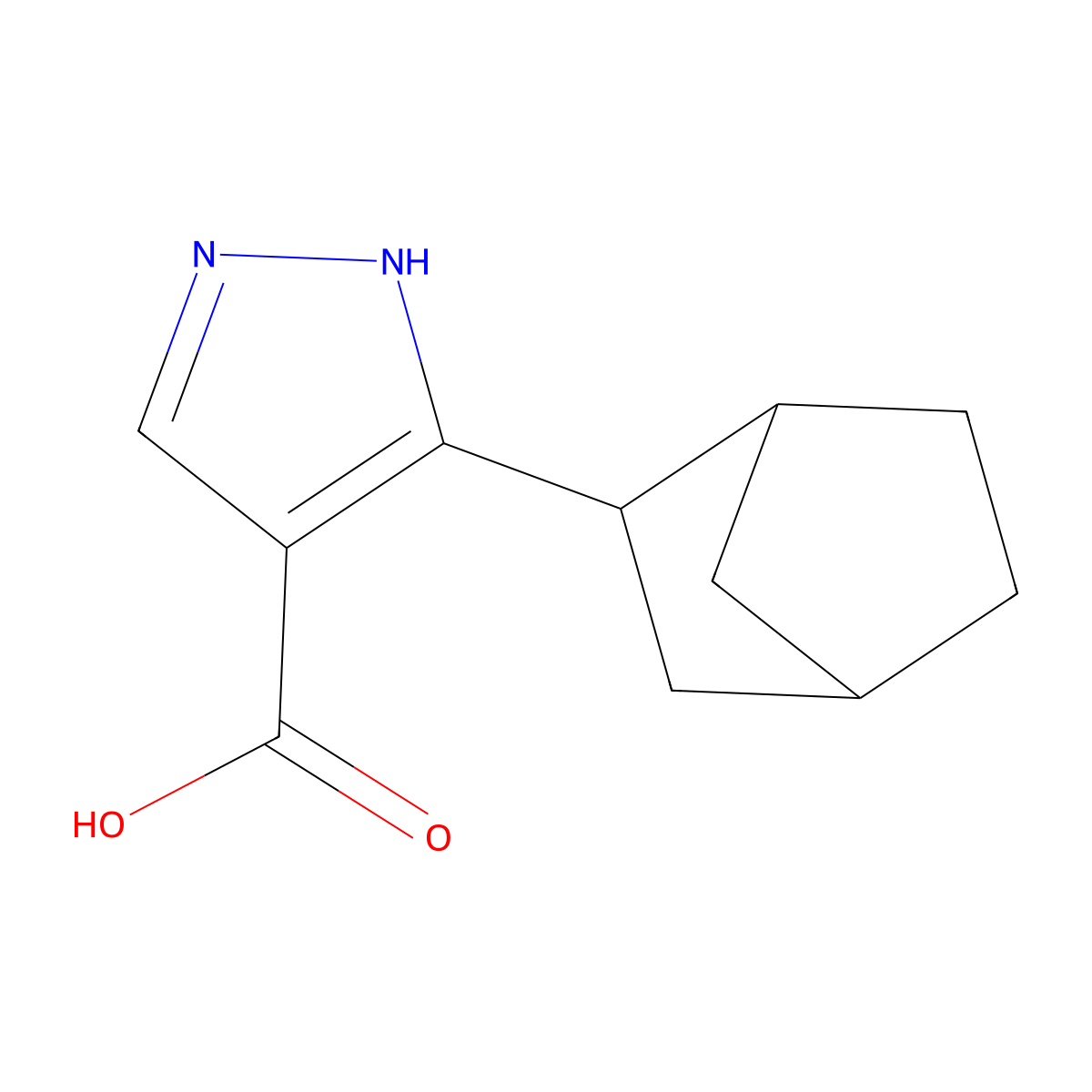 5-(2-Bicyclo[2.2.1]heptanyl)-1H-pyrazole-4-carboxylic acid molecular structure, CAS 1936675-30-7
