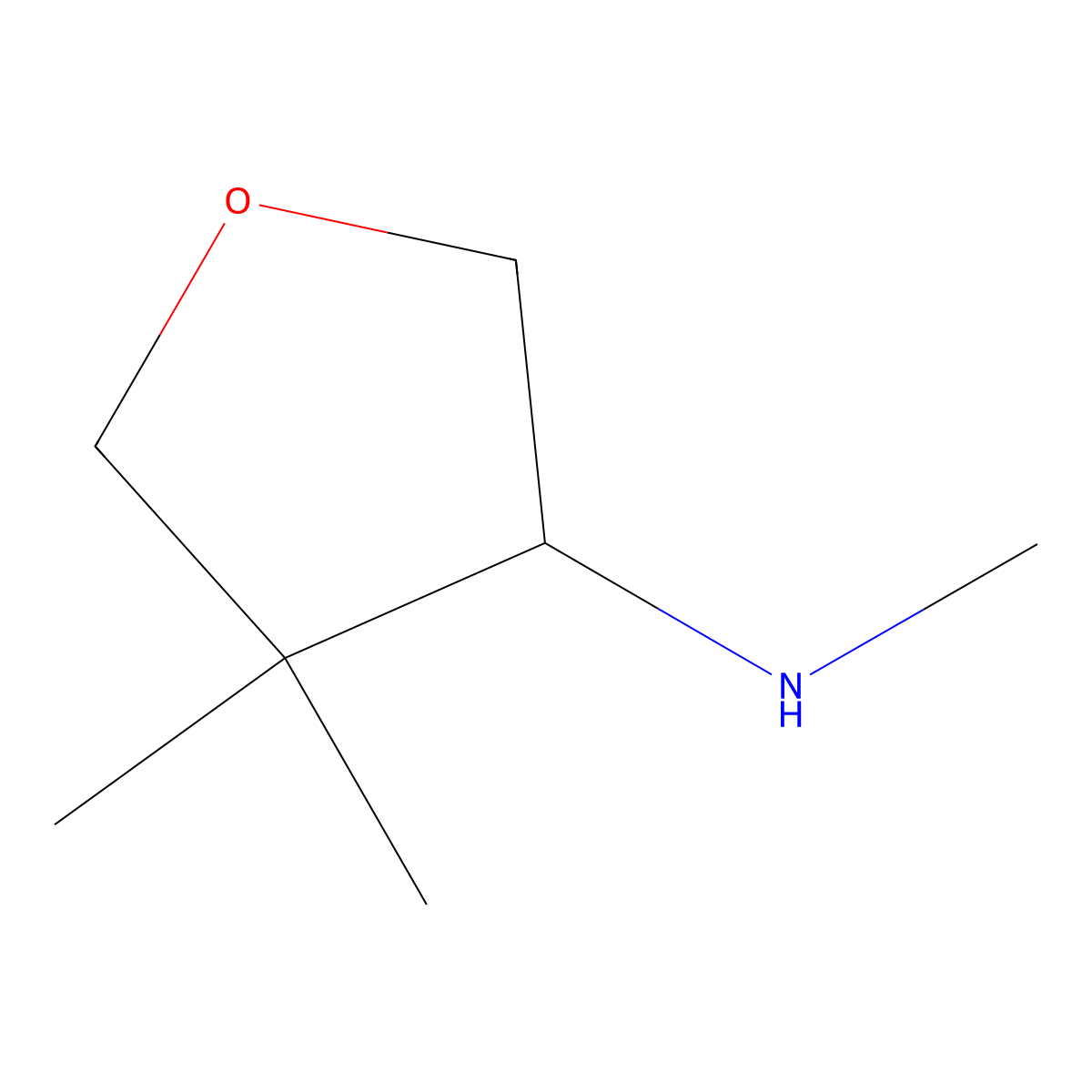 N,4,4-trimethyloxolan-3-amine molecular structure, CAS 1936675-84-1