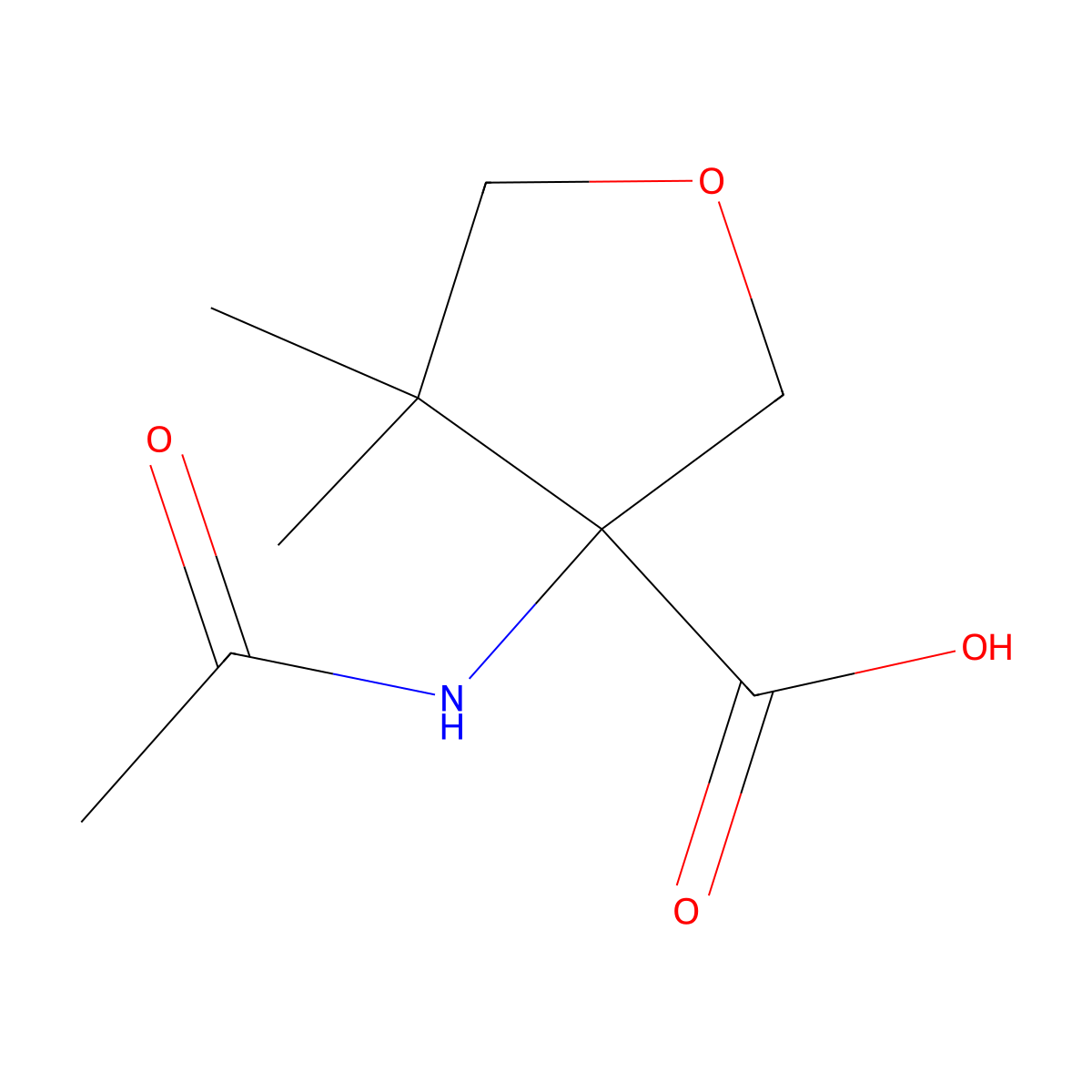 3-Acetamido-4,4-dimethyloxolane-3-carboxylic acid molecular structure, CAS 1936677-12-1