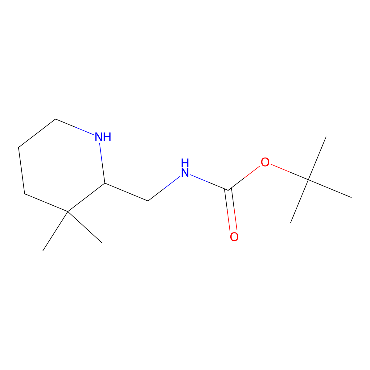 Tert-butyl N-[(3,3-dimethylpiperidin-2-yl)methyl]carbamate molecular structure, CAS 1936681-12-7