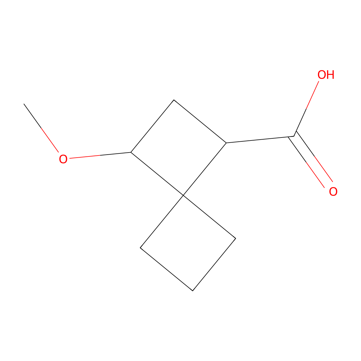 3-Methoxyspiro[3.3]heptane-1-carboxylic acid molecular structure, CAS 1936681-53-6