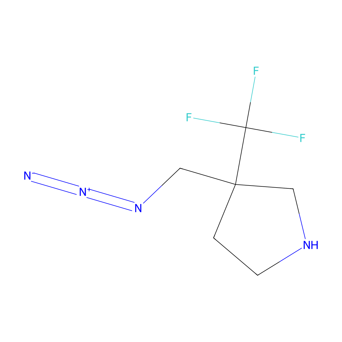 3-(Azidomethyl)-3-(trifluoromethyl)pyrrolidine molecular structure, CAS 1936682-84-6