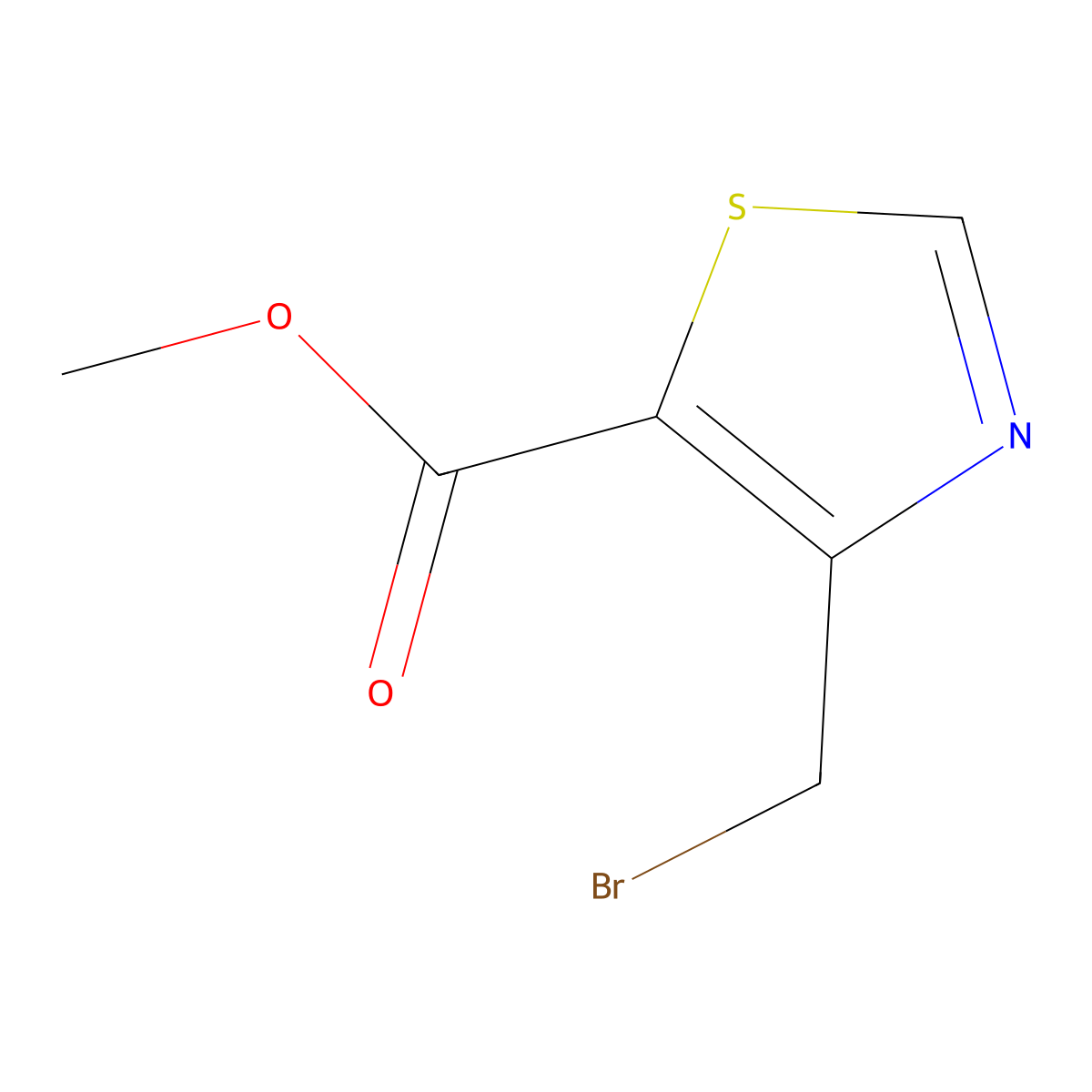 Methyl 4-(bromomethyl)-1,3-thiazole-5-carboxylate molecular structure, CAS 1936683-41-8