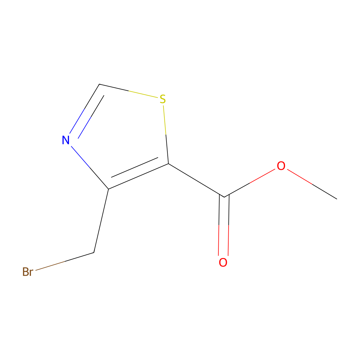 Methyl 4-(bromomethyl)-1,3-thiazole-5-carboxylate molecular structure, CAS 1936683-41-8