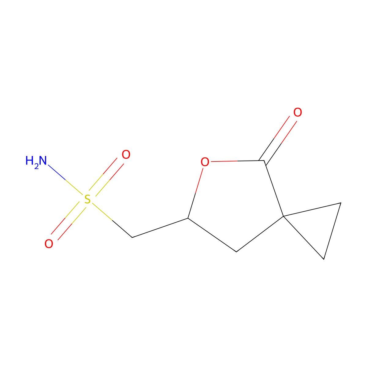 {4-Oxo-5-oxaspiro[2.4]heptan-6-yl}methanesulfonamide molecular structure, CAS 1936688-86-6