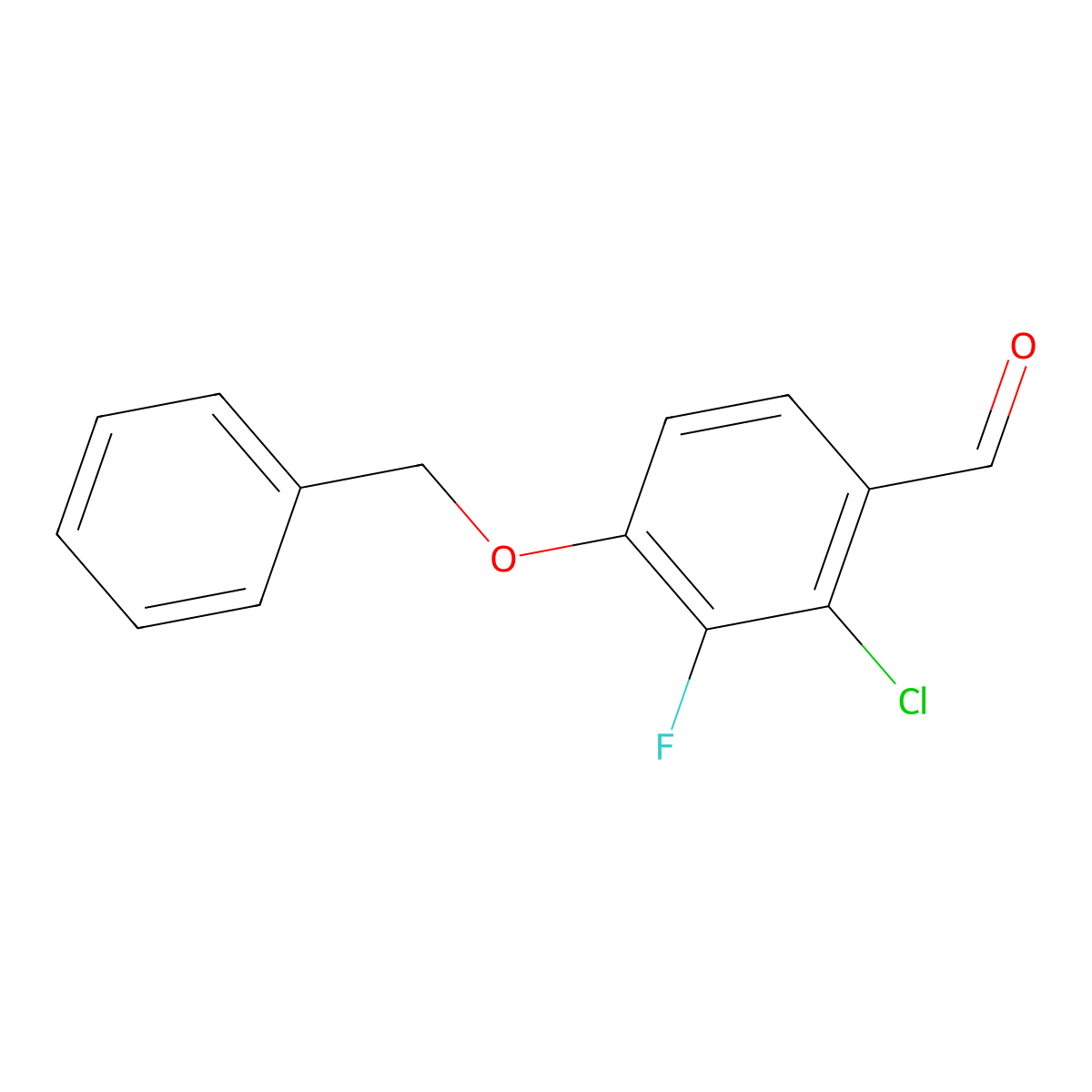 4-(Benzyloxy)-2-chloro-3-fluorobenzaldehyde molecular structure, CAS 1936692-17-9