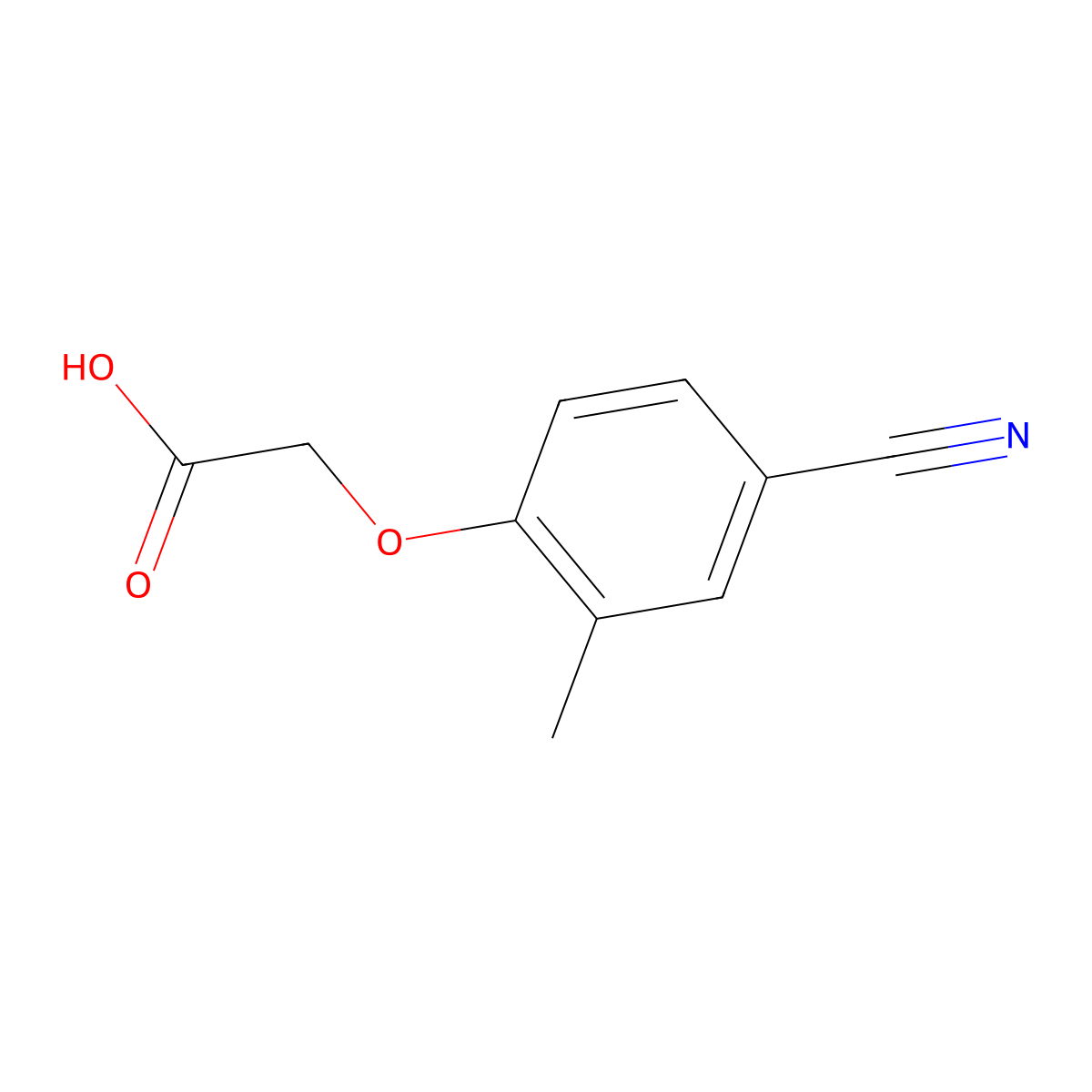 2-(4-Cyano-2-methylphenoxy)acetic acid molecular structure, CAS 1936692-75-9