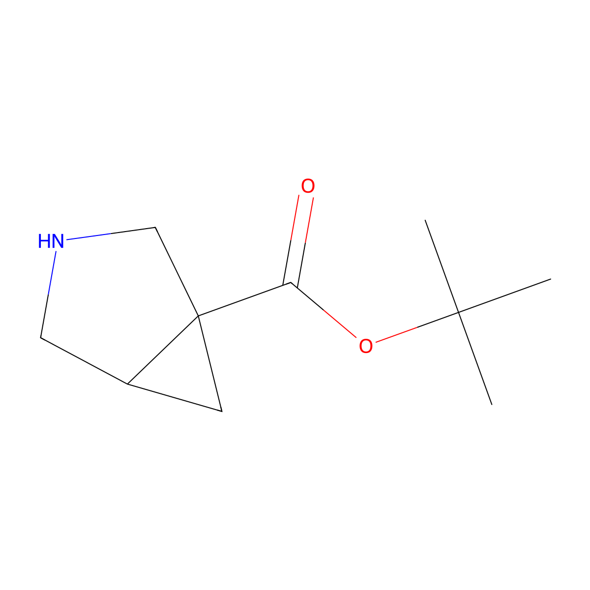 Tert-butyl 3-azabicyclo[3.1.0]hexane-1-carboxylate molecular structure, CAS 1936692-98-6